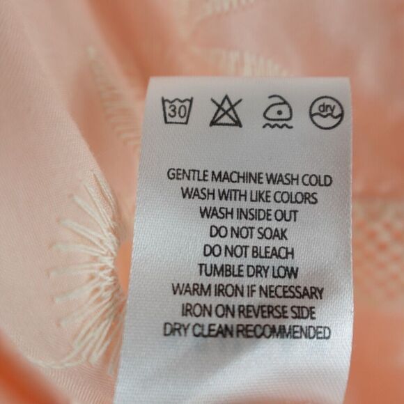 Beulah Style Womens Embroidered Eyelet Peach Mini Dress Small - Picture 13 of 13